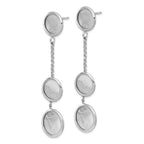 Leslie's Sterling Silver Rh-plated Radiant Essence Polished/Scratch Earring - Image 2
