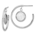 Leslie's Sterling Silver Rh-plated Radiant Essence Polished/Scratch Earring