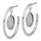 Leslie's Sterling Silver Rh-plated Radiant Essence Polished/Scratch Earring - Image 2