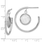 Leslie's Sterling Silver Rh-plated Radiant Essence Polished/Scratch Earring - Image 4