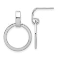 Leslie's Sterling Silver Rhodium-plated Polished Circle Dangle Earrings