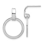 Leslie's Sterling Silver Rhodium-plated Polished Circle Dangle Earrings