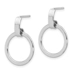 Leslie's Sterling Silver Rhodium-plated Polished Circle Dangle Earrings - Image 2