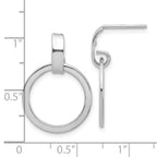 Leslie's Sterling Silver Rhodium-plated Polished Circle Dangle Earrings - Image 4