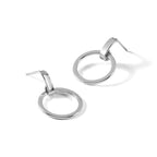 Leslie's Sterling Silver Rhodium-plated Polished Circle Dangle Earrings - Image 5
