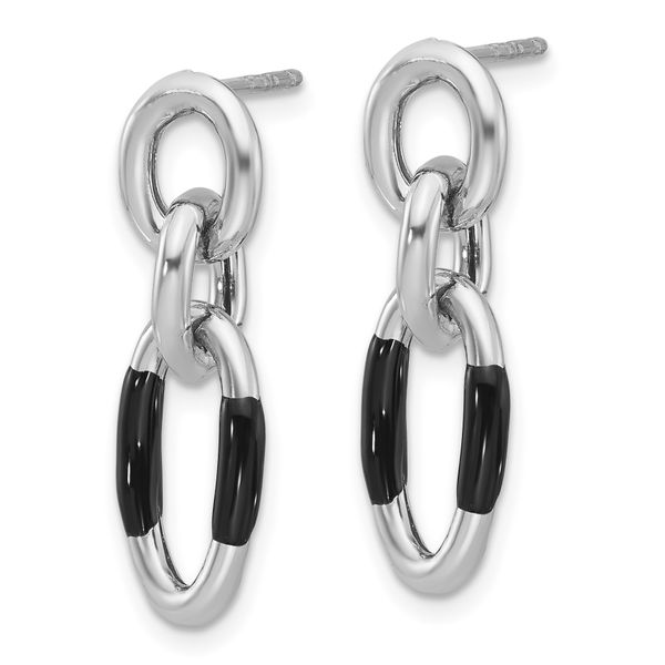 Leslie's Sterling Silver Rhodium-plated with Enamel Dangle Post Earrings - Image 2