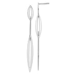 Leslie's Sterling Silver Rhodium-plated Polished Post Dangle Earrings