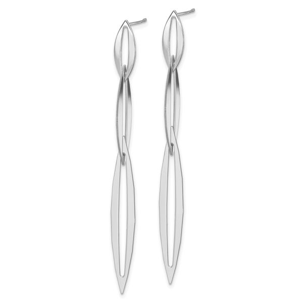Leslie's Sterling Silver Rhodium-plated Polished Post Dangle Earrings - Image 2