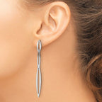 Leslie's Sterling Silver Rhodium-plated Polished Post Dangle Earrings - Image 3