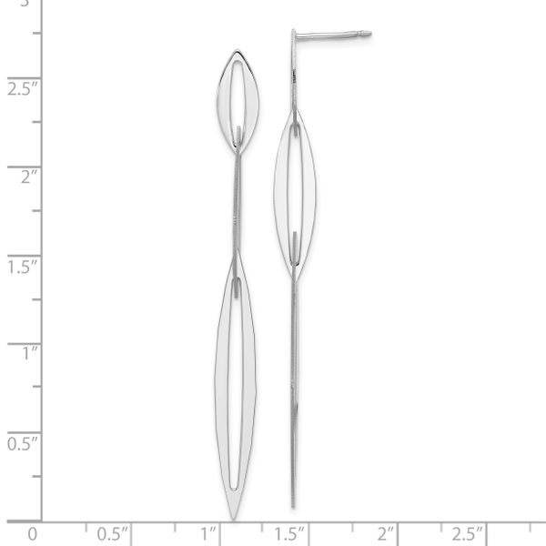 Leslie's Sterling Silver Rhodium-plated Polished Post Dangle Earrings - Image 4