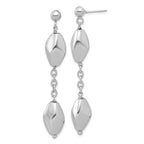 Leslie's Sterling Silver Rhodium-plated Polished Post Dangle Earrings