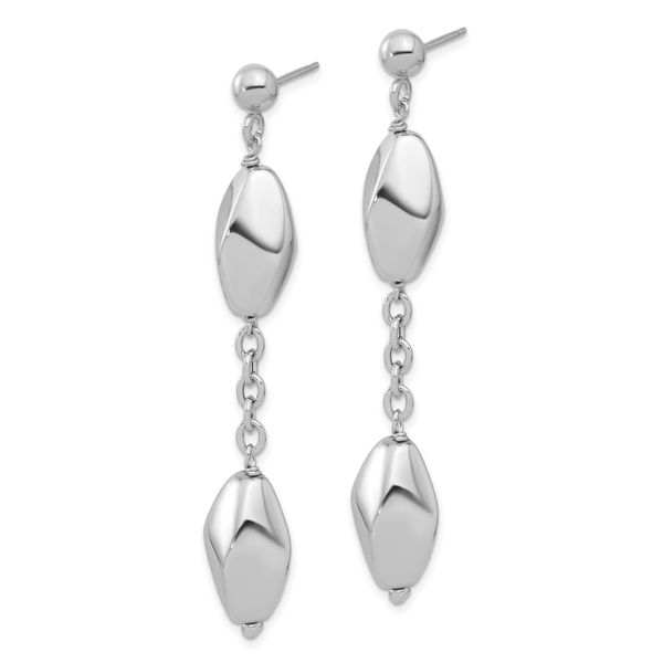 Leslie's Sterling Silver Rhodium-plated Polished Post Dangle Earrings - Image 2