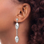Leslie's Sterling Silver Rhodium-plated Polished Post Dangle Earrings - Image 3