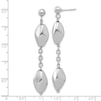 Leslie's Sterling Silver Rhodium-plated Polished Post Dangle Earrings - Image 4