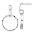 Leslie's Sterling Silver Rhodium-plated D/C Circles Post Dangle Earrings