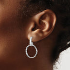 Leslie's Sterling Silver Rhodium-plated D/C Circles Post Dangle Earrings - Image 3