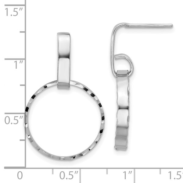 Leslie's Sterling Silver Rhodium-plated D/C Circles Post Dangle Earrings - Image 4