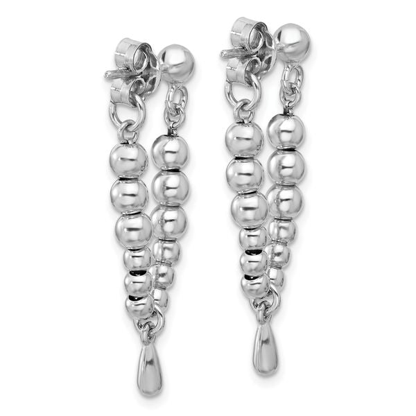 Leslie's Sterling Silver RH-plated Ball Dangle Post Earrings - Image 4
