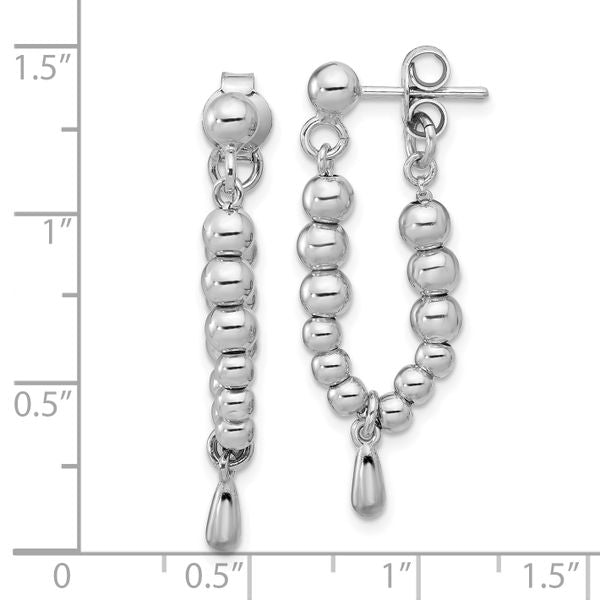 Leslie's Sterling Silver RH-plated Ball Dangle Post Earrings - Image 5