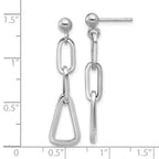 Leslie's Sterling Silver RH-plate Geometric Link Dangle Post Earrings - Image 5