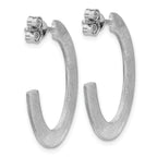 Leslie's Sterling Silver RH-plated Scratch Finish J-Hoop Post Earrings - Image 4