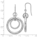 Leslie's Sterling Silver RH-pl Polish/Dia-cut Circles Dangle Earrings - Image 5