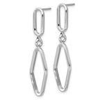 Leslie's Sterling Silver RH-plat Polish Geometric Dangle Post Earrings - Image 2