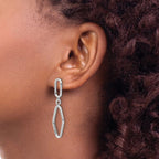 Leslie's Sterling Silver RH-plat Polish Geometric Dangle Post Earrings - Image 3