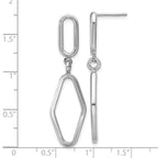 Leslie's Sterling Silver RH-plat Polish Geometric Dangle Post Earrings - Image 5
