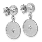 Leslie's SS RH-plat CZ Polished/Grooved Circle Dangle Post Earrings - Image 4