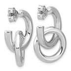 Leslie's Sterling Silver RH-plated Polished Circle Drop Post Earrings - Image 4