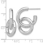 Leslie's Sterling Silver RH-plated Polished Circle Drop Post Earrings - Image 5