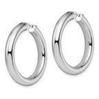 Leslie's Sterling Silver Rhodium-plated 5mm Tube Earrings - Image 2