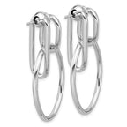 Leslie's SS RH-plated Polished Front/Back Oval Dangle Post Earrings - Image 4