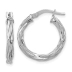 Leslie's Sterling Silver RH-plated Polished Twisted Hoop Earrings