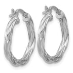 Leslie's Sterling Silver RH-plated Polished Twisted Hoop Earrings - Image 4