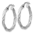 Leslie's Sterling Silver RH-plated Polished Twisted Hoop Earrings - Image 2