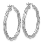 Leslie's Sterling Silver RH-plated Polished Twisted Hoop Earrings - Image 4