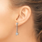 Leslie's SS RH-plated Polished Star Link Dangle Post Earrings - Image 3