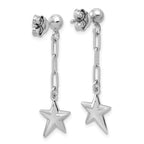 Leslie's SS RH-plated Polished Star Link Dangle Post Earrings - Image 4