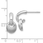 Leslie's Sterling Silver RH-plat Polish/Brush Dangle Post Earrings - Image 5