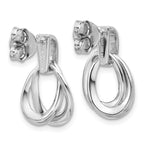 Leslie's SS RH-plated Polished/Brushed Ovals Dangle Post Earrings - Image 4