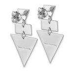 Leslie's SS RH-plated Polish/Brushed Geometric Dangle Post Earrings - Image 4