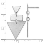 Leslie's SS RH-plated Polish/Brushed Geometric Dangle Post Earrings - Image 5