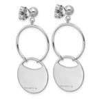Leslie's SS RH-plated Polished/Brushed Circles Dangle Post Earrings - Image 4
