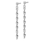 Leslie's Sterling Silver RH-plat Polish/Dia.-cut Dangle Post Earrings - Image 2
