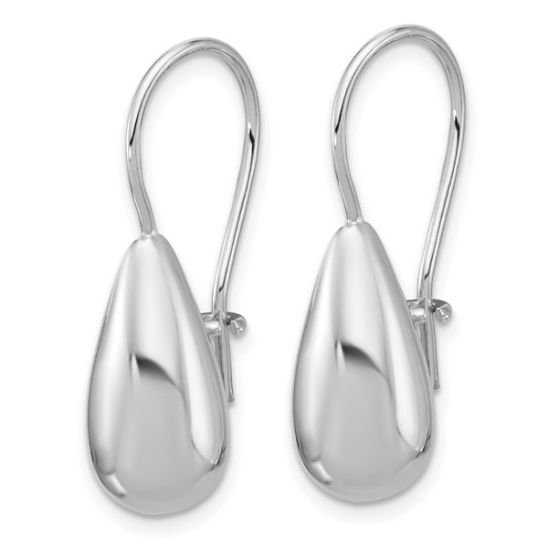 Leslie's' Sterling Silver RH-plated Polish Teardrop Dangle Earrings - Image 2