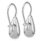 Leslie's' Sterling Silver RH-plated Polish Teardrop Dangle Earrings - Image 4
