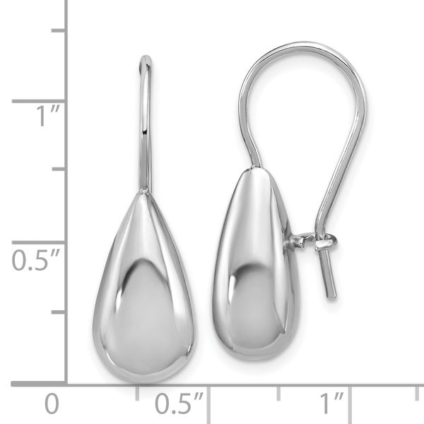 Leslie's' Sterling Silver RH-plated Polish Teardrop Dangle Earrings - Image 5