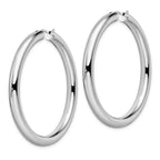 Leslie's Sterling Silver Rhodium-plated 5mm Tube Earrings - Image 2